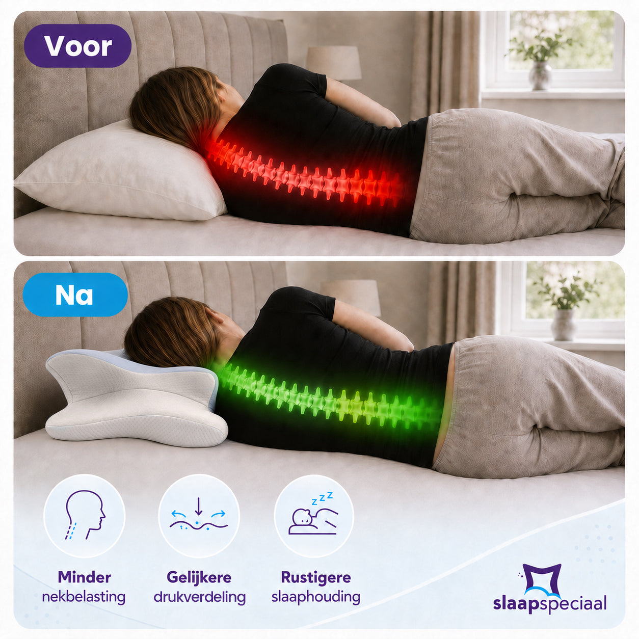 Hoofdkussen - 40x60 cm - Vlinderkussen - Aanpasbaar