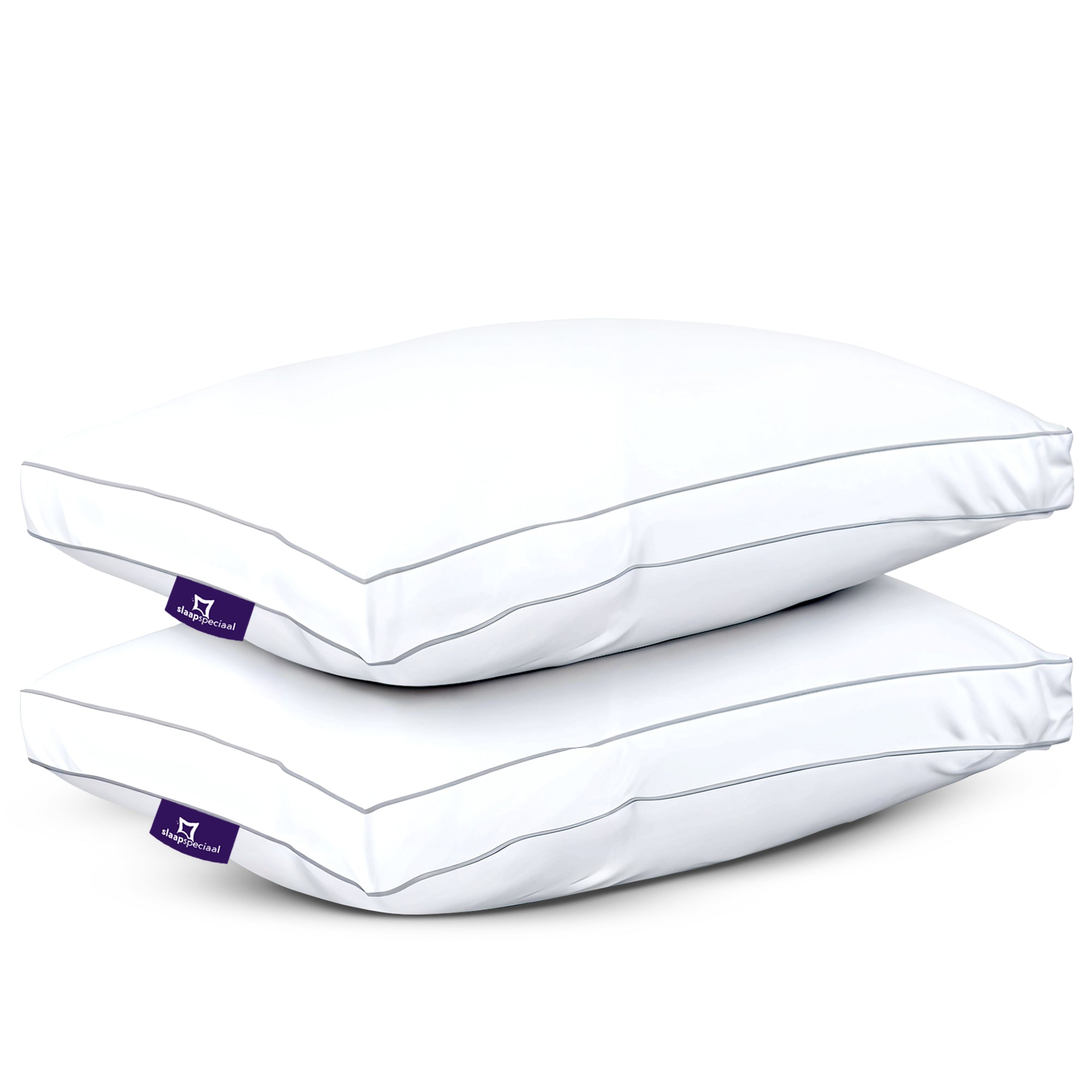 Schlafkissen-Set – 2er-Set – 50 x 60 x 10 cm – Nachfüllbar – Baumwollbezug
