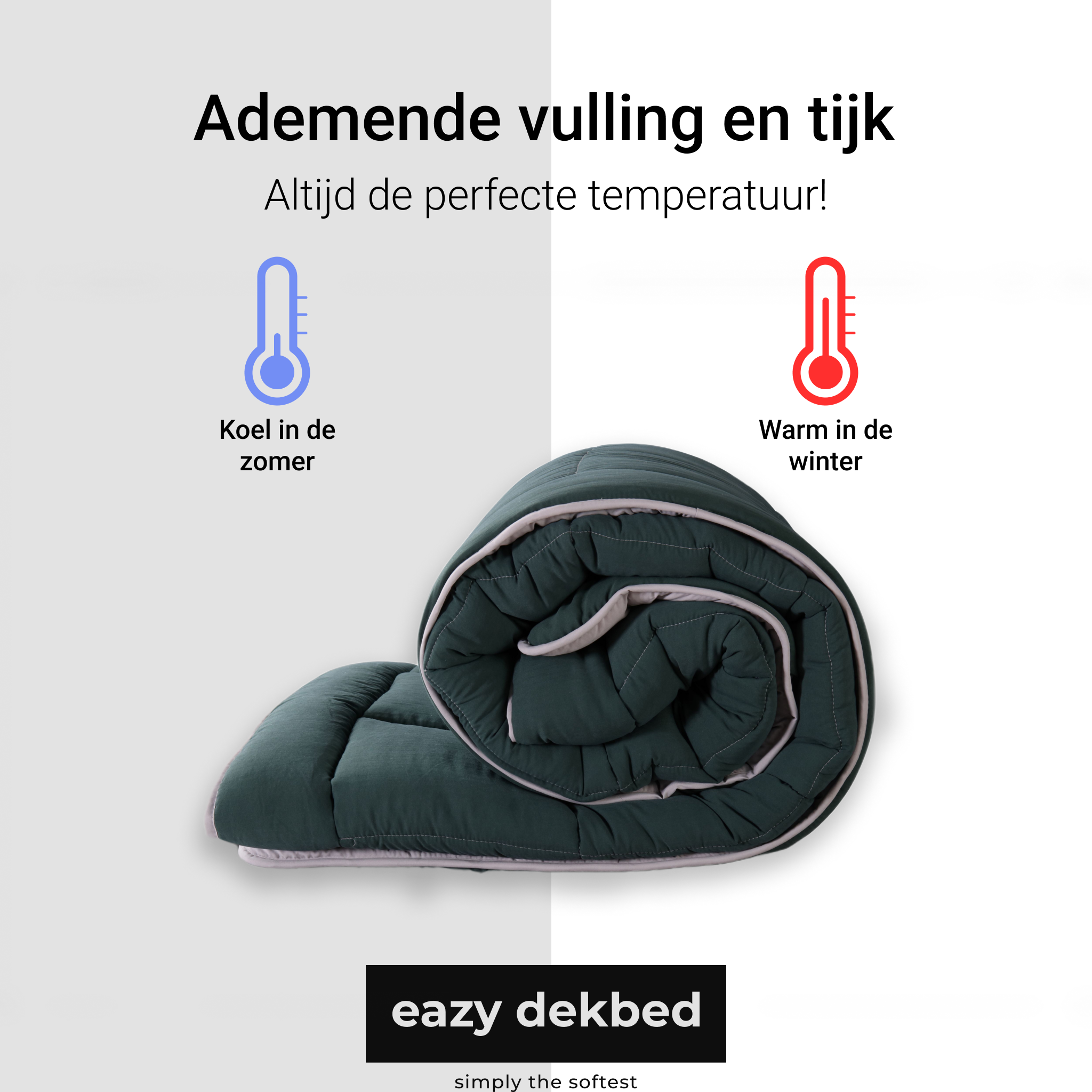 eazydekbed® - All-year - Groen/Grijs