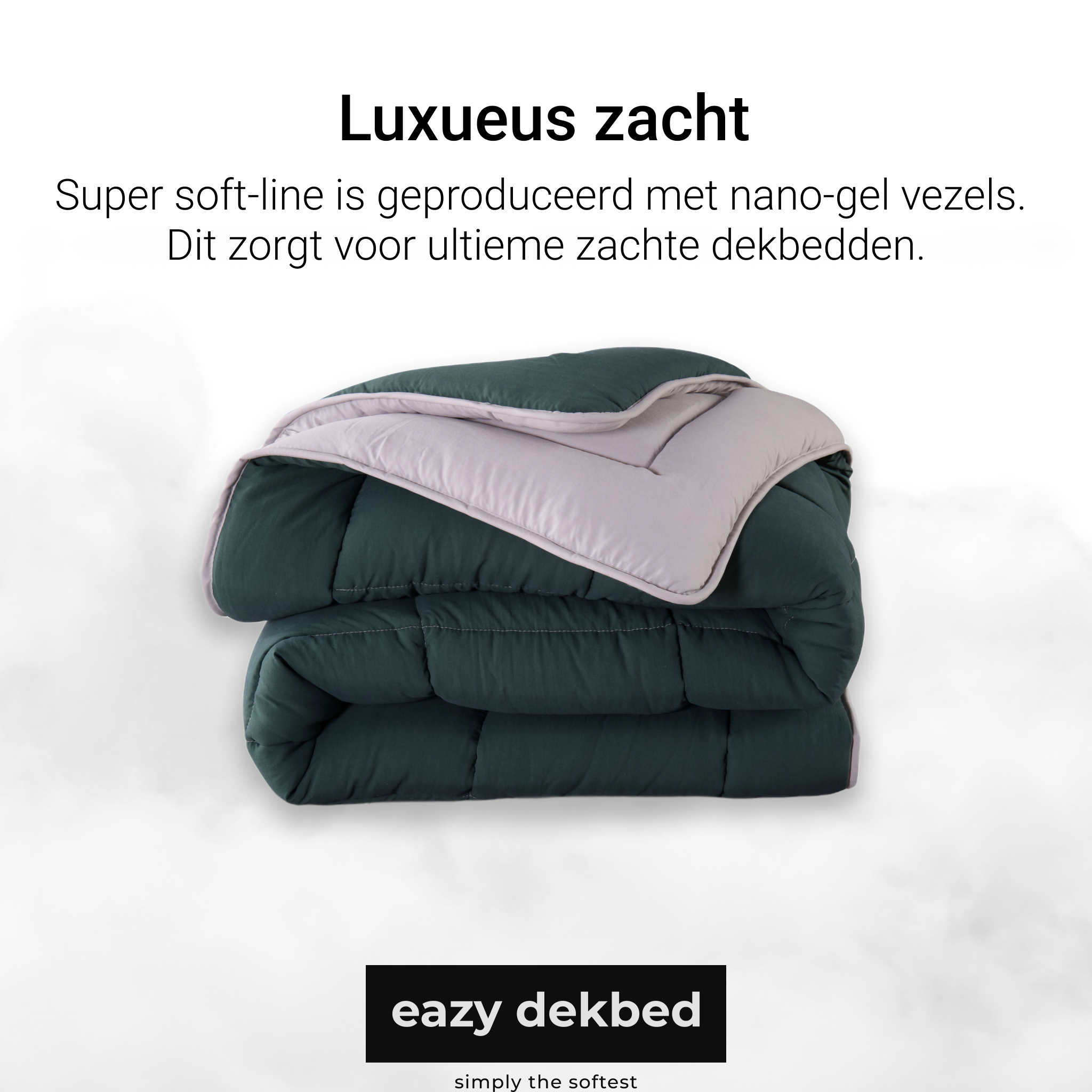 eazydekbed® – Groen/Grijs – Hoesloos & Wasbaar – Voor het hele jaar