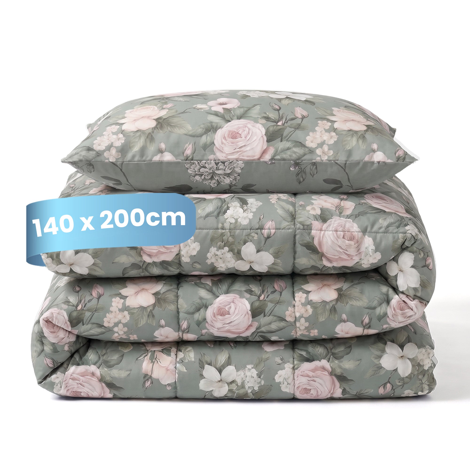 eazydekbed® - All-year - Romance Green + Kussenslopen