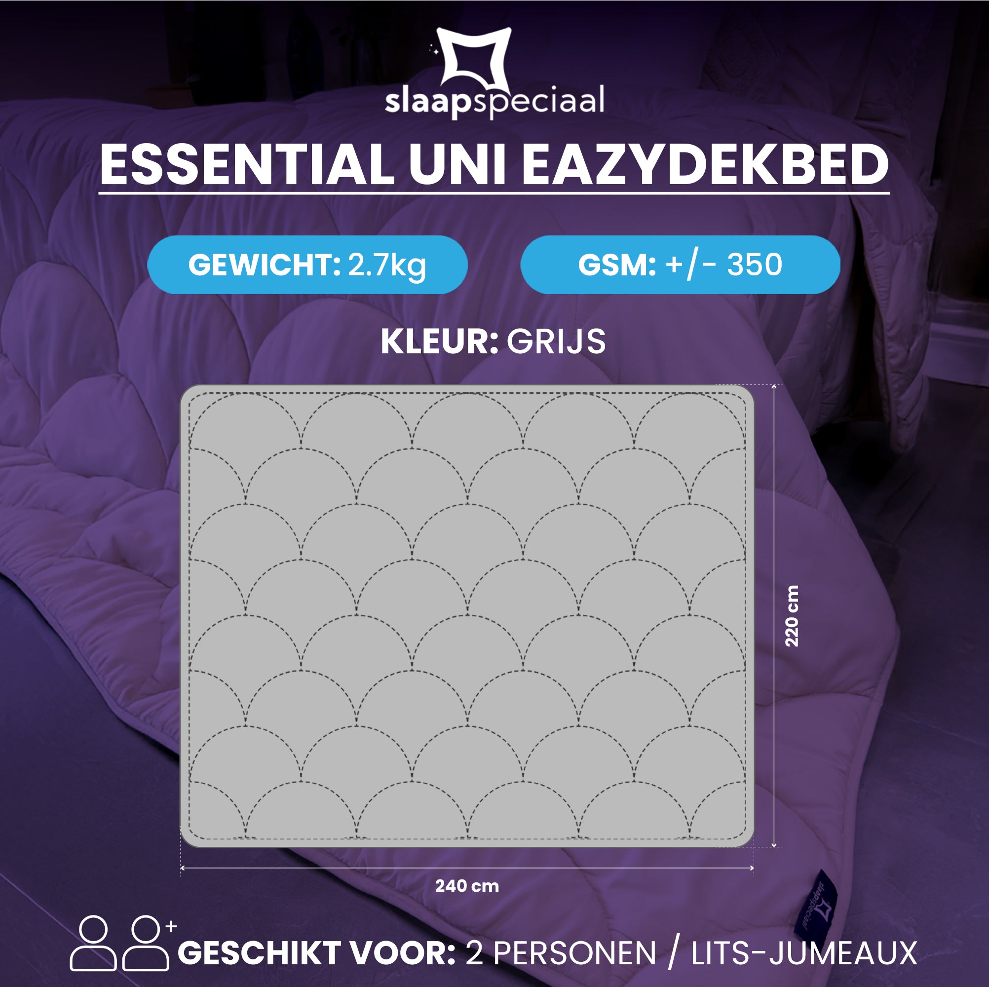 eazydekbed® - All-year - Grijs
