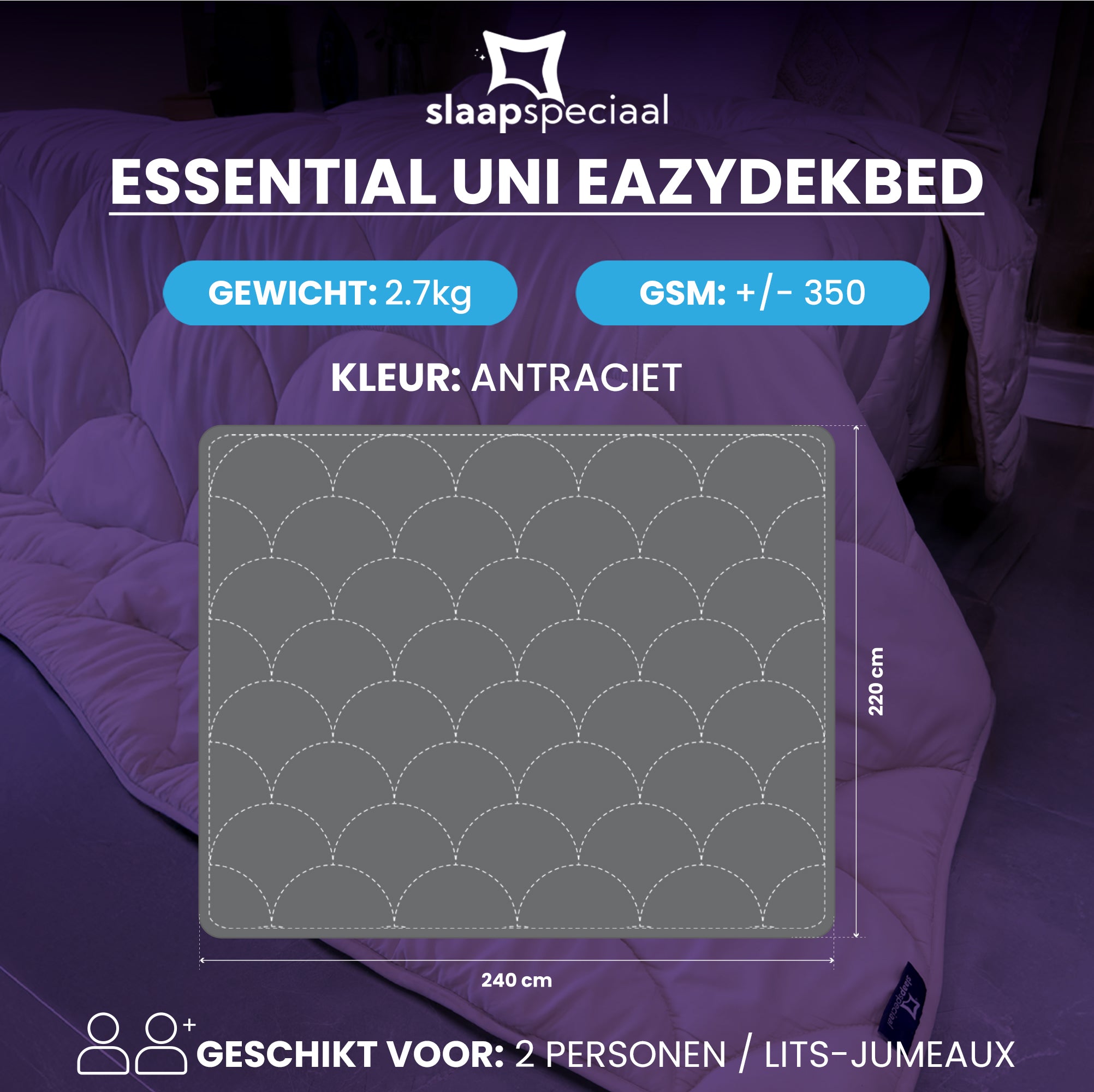 eazydekbed® - All-year - Antraciet