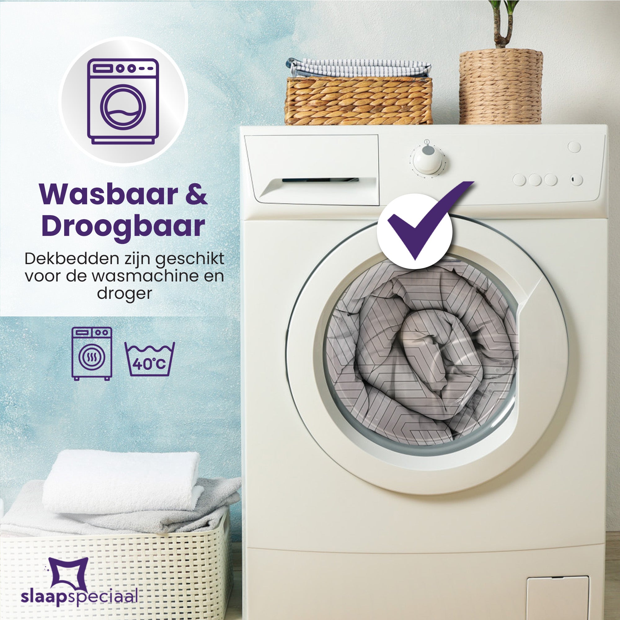 eazydekbed® - All-year - Geo Taupe + Kussenslopen