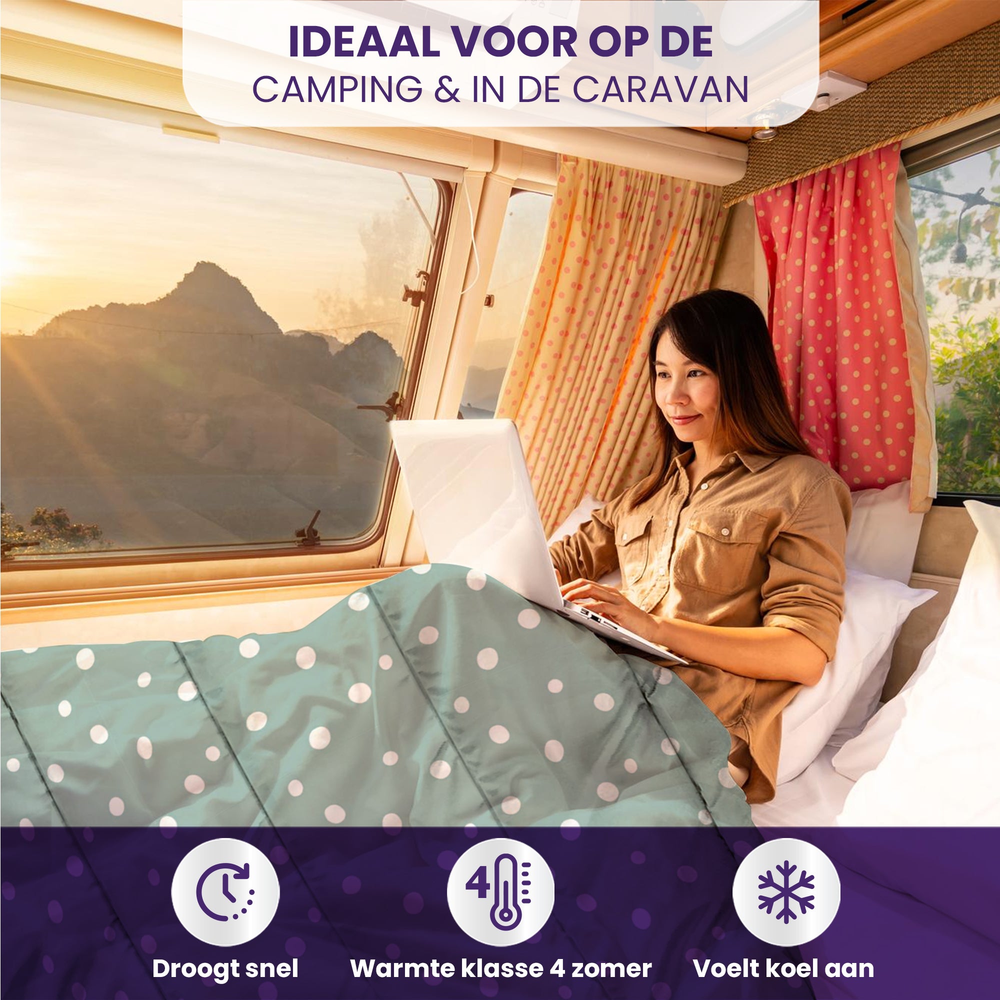 eazydekbed® – Zomerdekbed Katoen – Nira – Hoesloos & Wasbaar + GRATIS kussenslopen