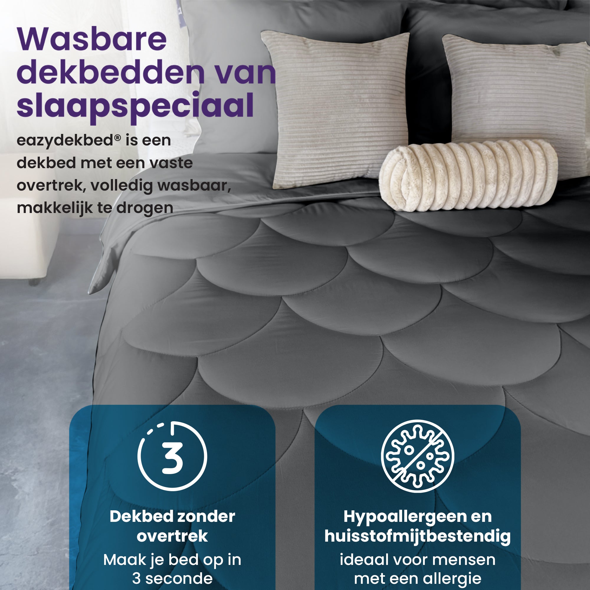 eazydekbed® - All-year - Antraciet