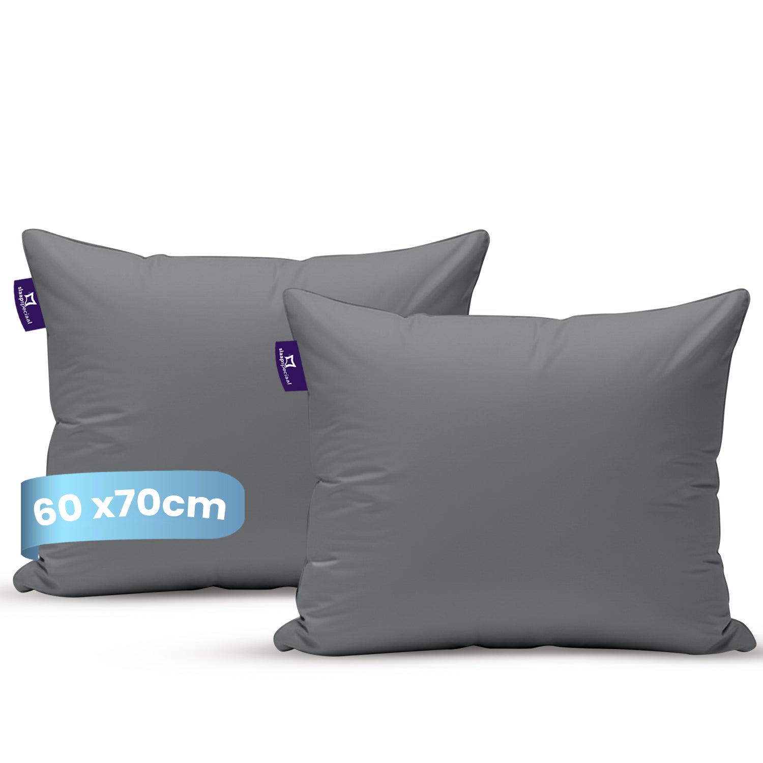 eazydekbed® Essential Kussensloop - Antraciet - 60x70 cm - 2 Stuks