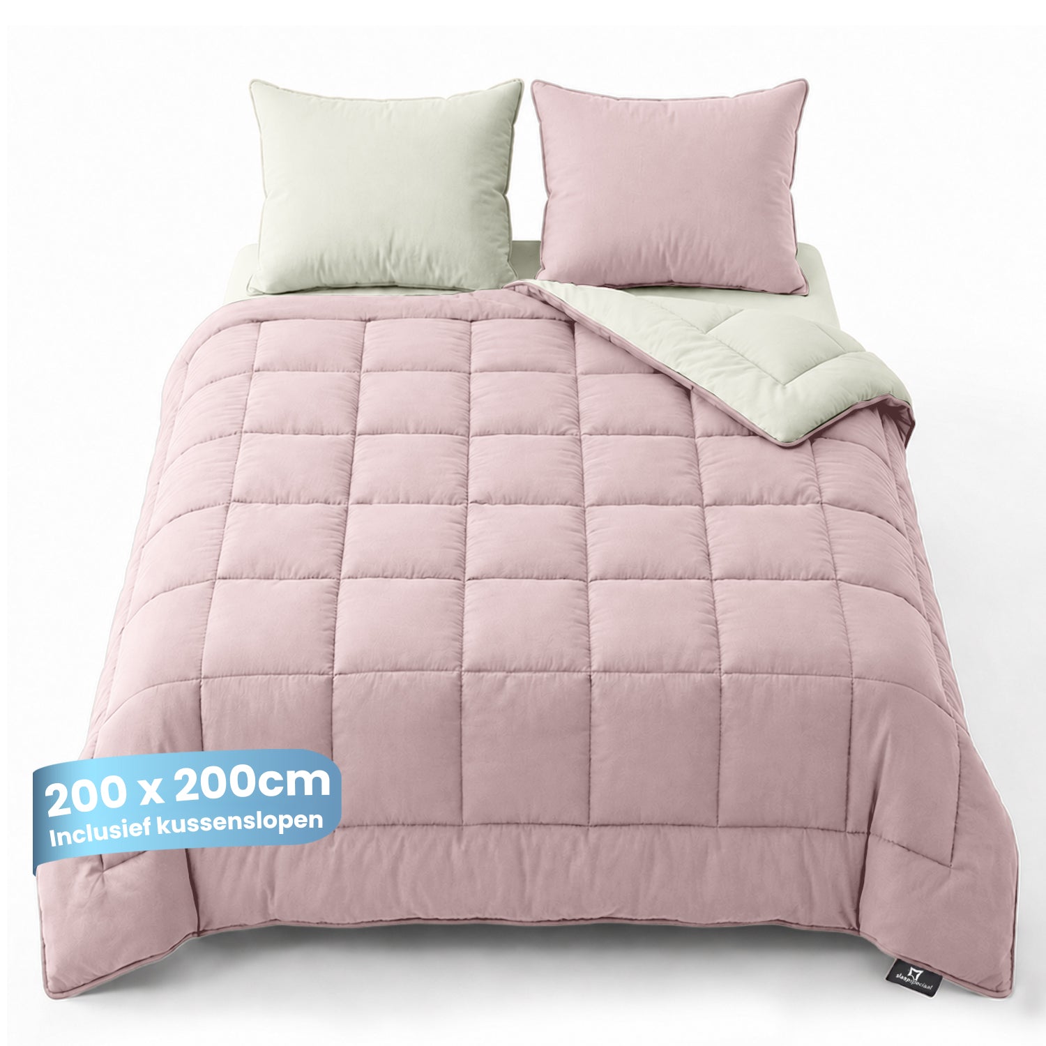 eazydekbed® - All-year - Roze/Ivoor + Kussenslopen