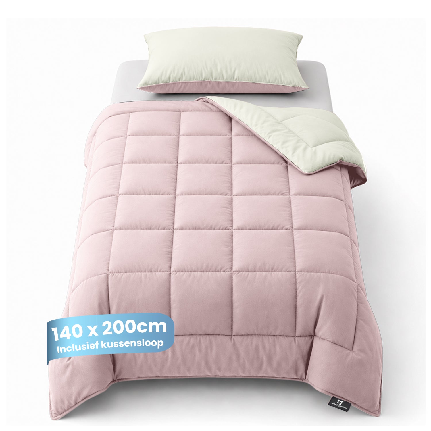 eazydekbed® - All-year - Roze/Ivoor + Kussenslopen