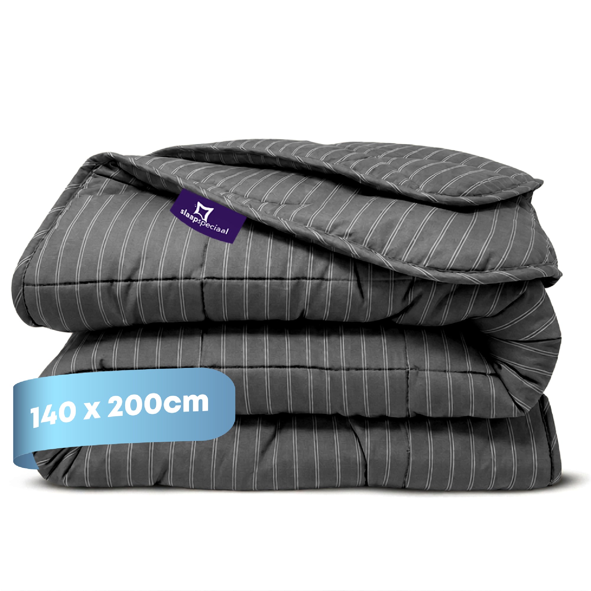eazydekbed® - Zomerdekbed - Antraciet Stripe