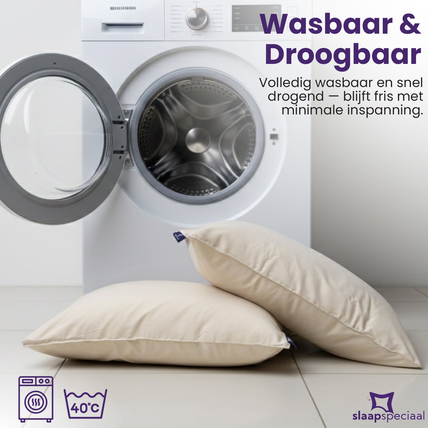 eazydekbed® Essential Kussensloop - Beige - 60x70 cm - 2 Stuks