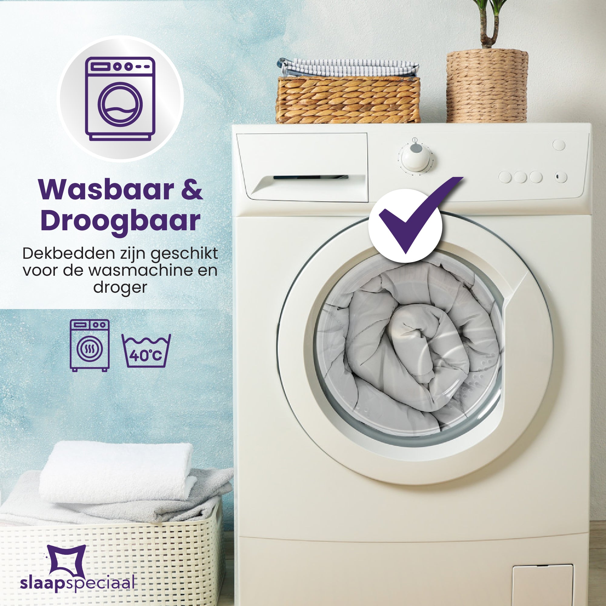 eazydekbed® Zomerdekbed - Wit – Hoesloos & Wasbaar