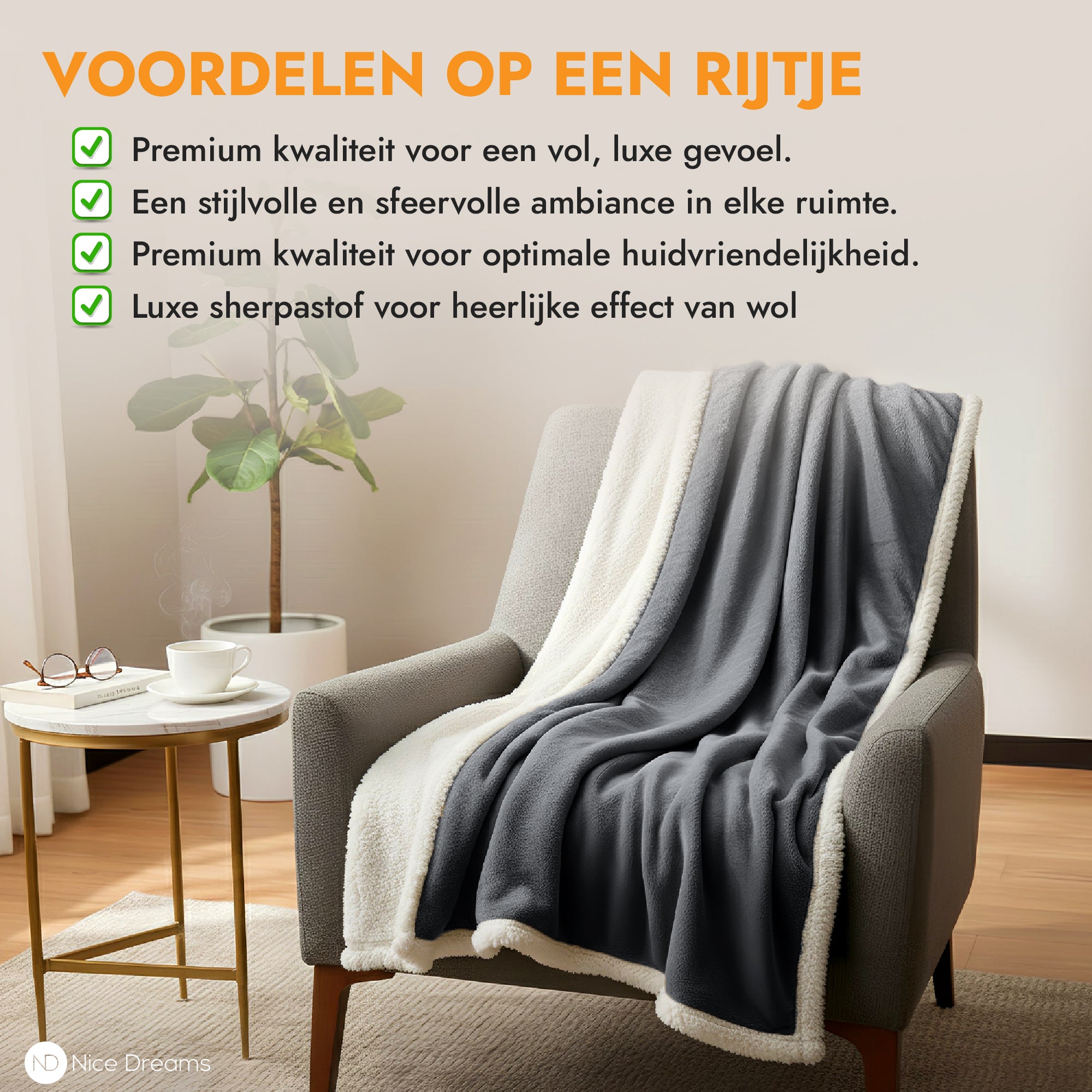 Sherpa Fleece Plaid - Velvet & Sherpa Deken - Extra Zacht, Warm & Luxe - 150x200 cm