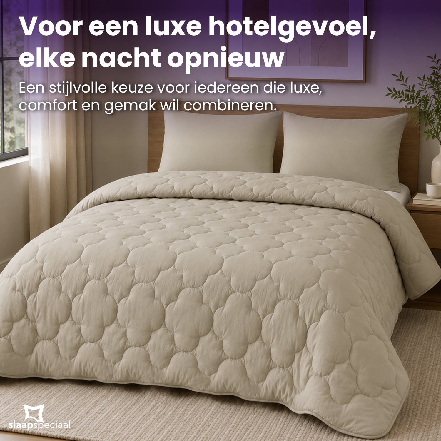 eazydekbed® - All-year - Prestige Sand + Kussenslopen - 100% Katoen
