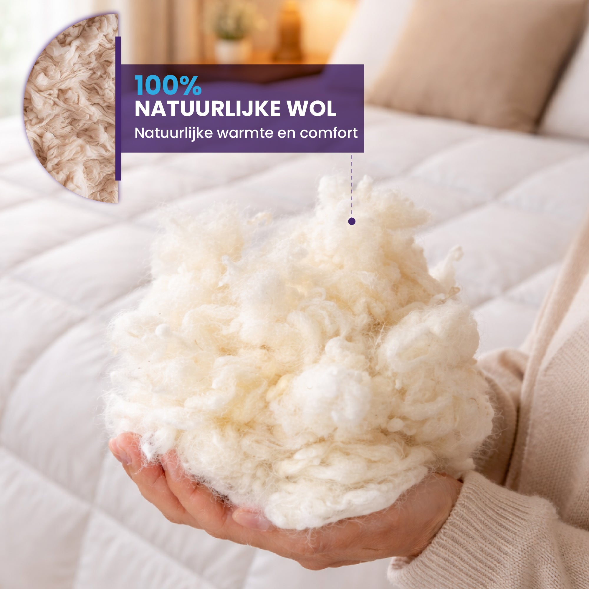 Luxe 4-Seizoenen Wollen Dekbed van 100% Australische Scheerwol