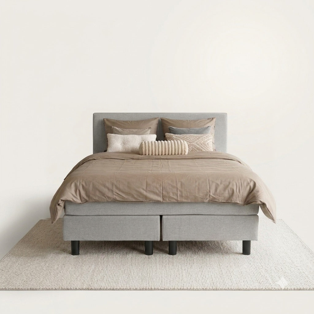 Spring Cloudy boxspring grijs op witte achtergrond