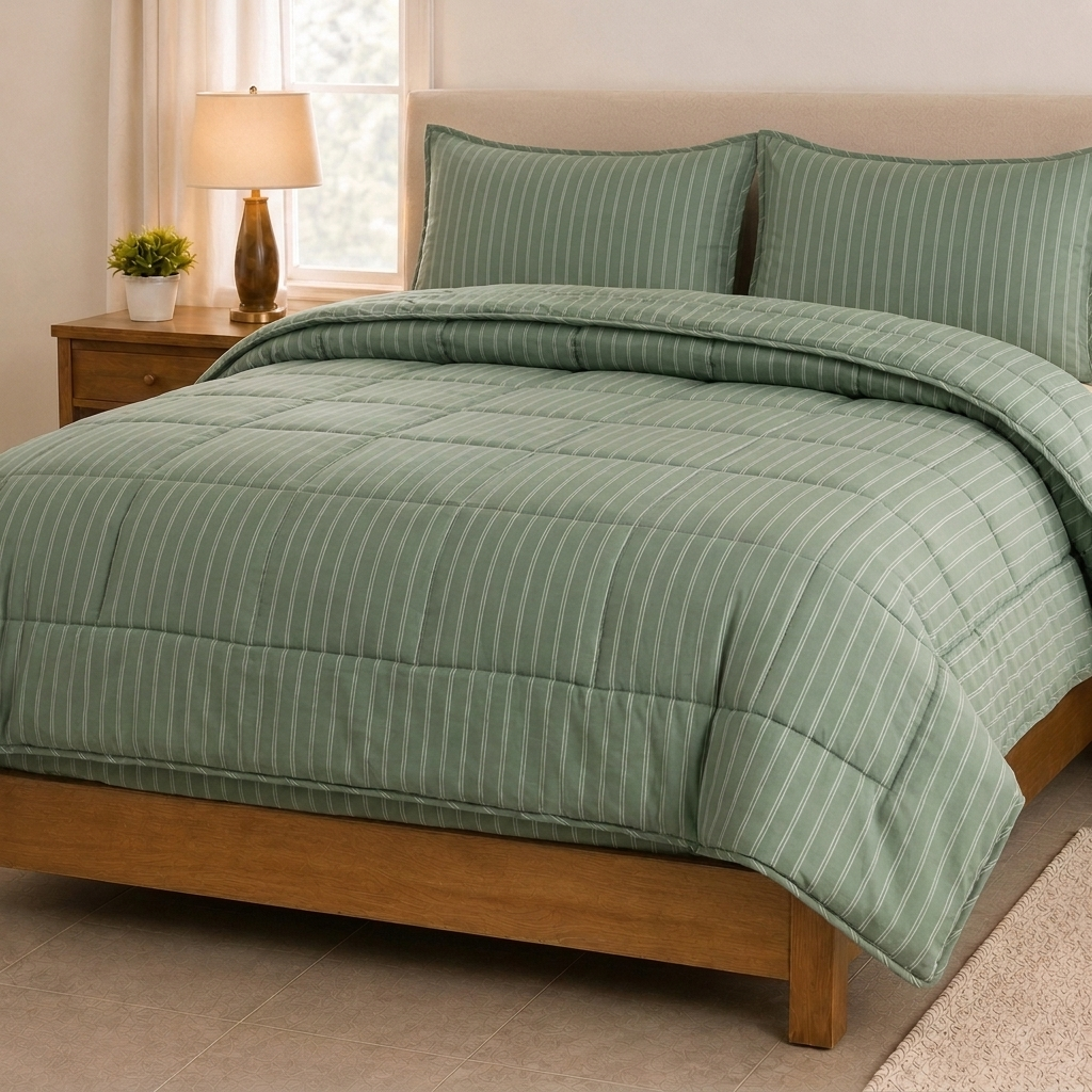 eazydekbed® - Zomerdekbed - Groen Stripe