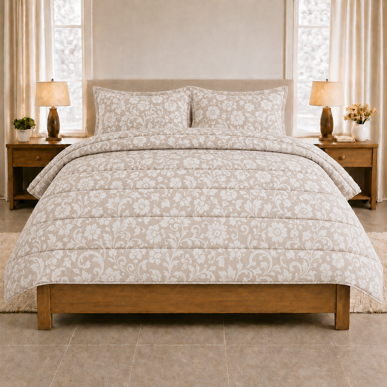 eazydekbed® – Sommer-Bettdecke aus Baumwolle – Juliana – ohne Bezug & waschbar + GRATIS Kissenbezüge