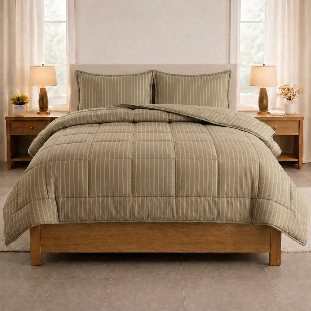 eazydekbed® - Zomerdekbed - Taupe Stripe