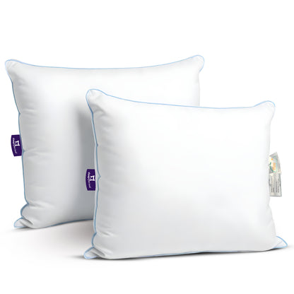 Slaapspeciaal Hoofdkussen - Set van 2 - 60x70 cm - Navulbaar- Katoenen Tijk