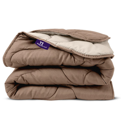 eazydekbed® Sommer-Bettdecke – Taupe/Creme – ohne Bezug und waschbar