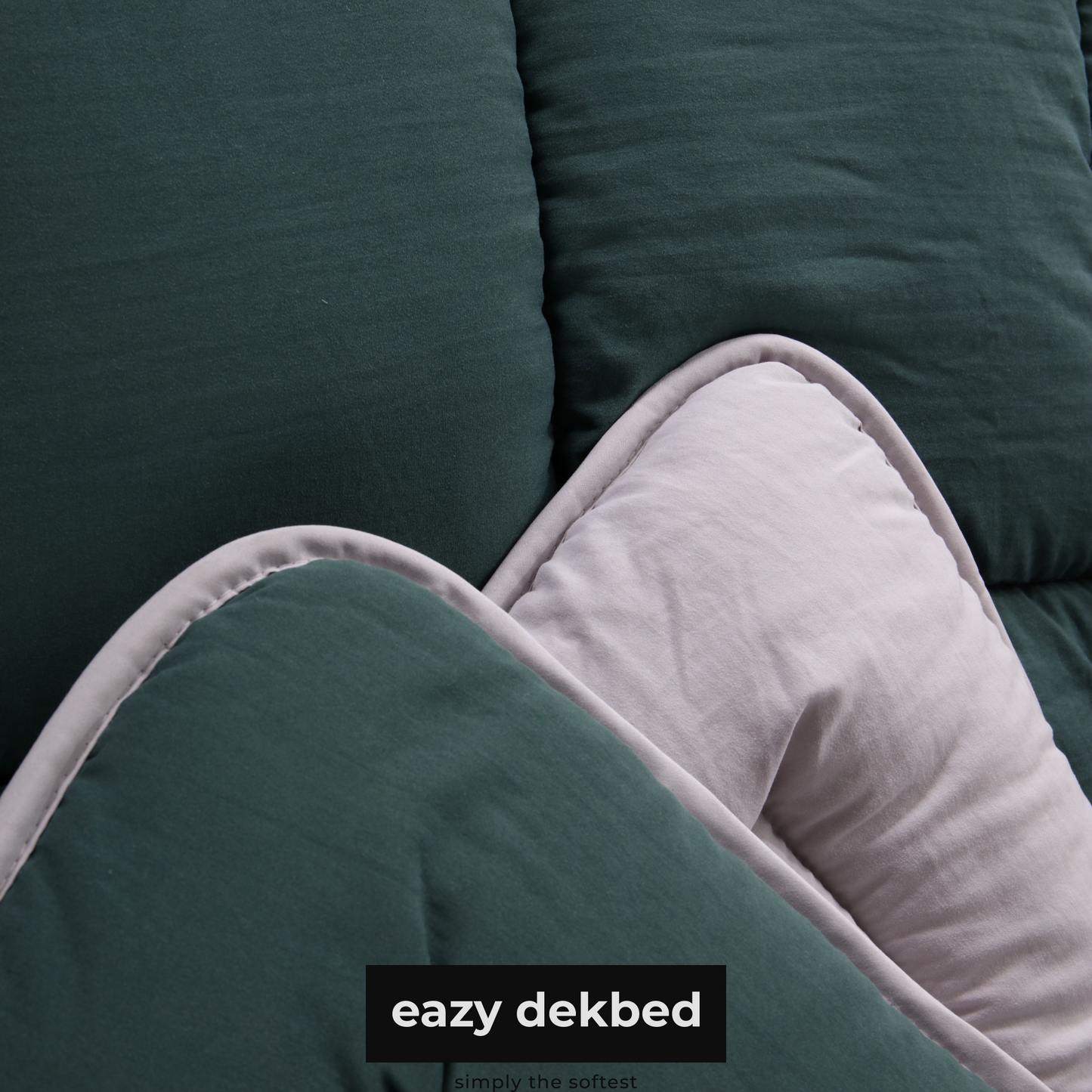 Slaapspeciaal Eazydekbed ® Series - Dekbed - Dekbed zonder overtrek - Hoesloos dekbed  - Groen/Grijs