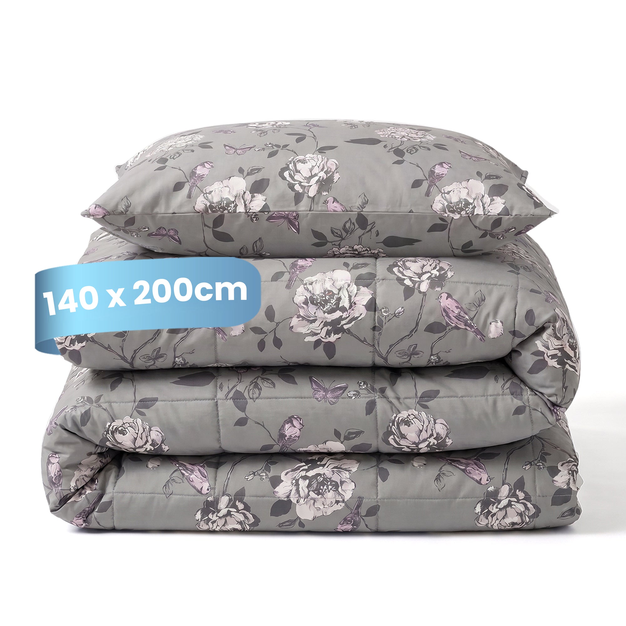 eazydekbed® - All-year - Grey Garden + Kussenslopen