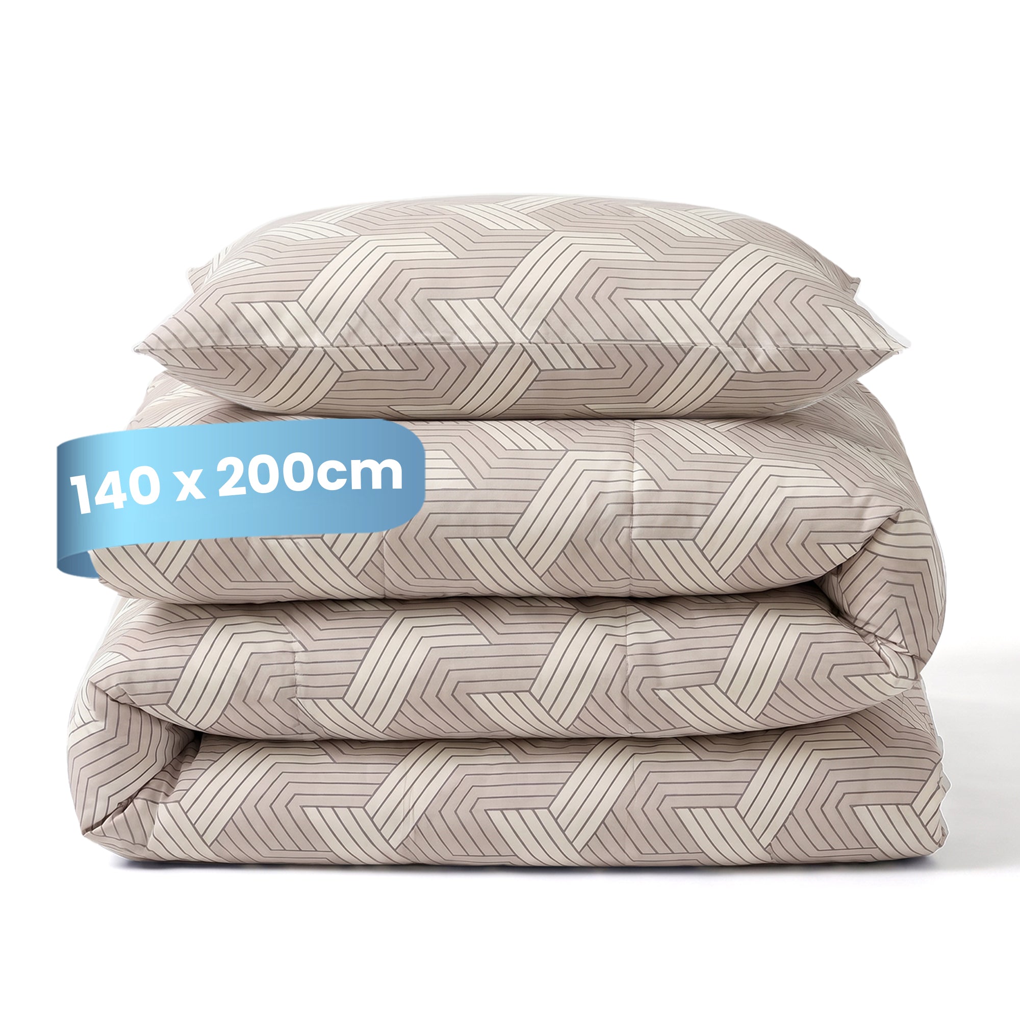 eazydekbed® - All-year - Geo Taupe + Kussenslopen