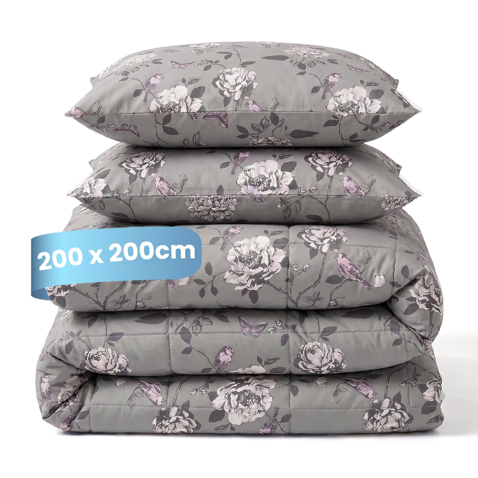 eazydekbed® - All-year - Grey Garden + Kussenslopen