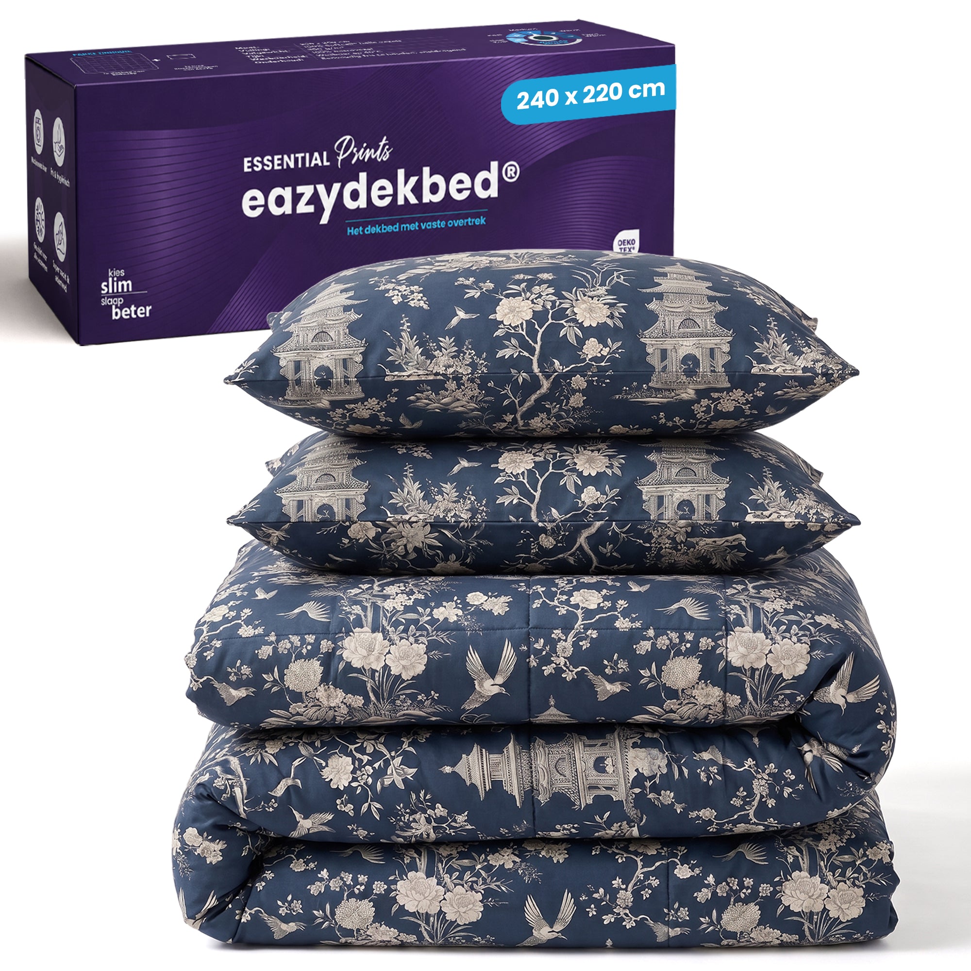 eazydekbed® - All-year - Lotus Blue + Kussenslopen