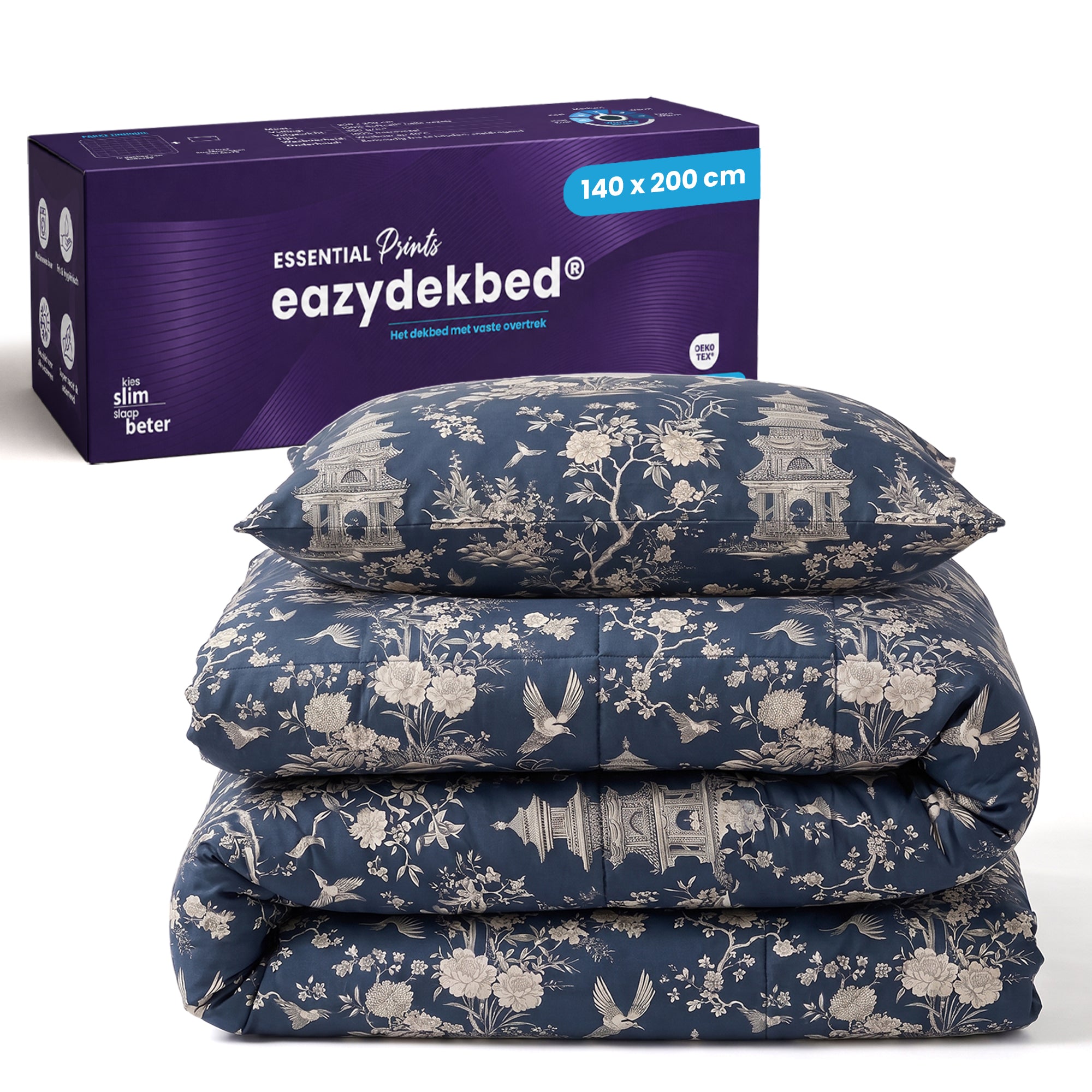 eazydekbed® - All-year - Lotus Blue + Kussenslopen
