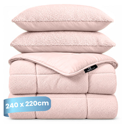 eazydekbed® - Teddy - All Year - Roze