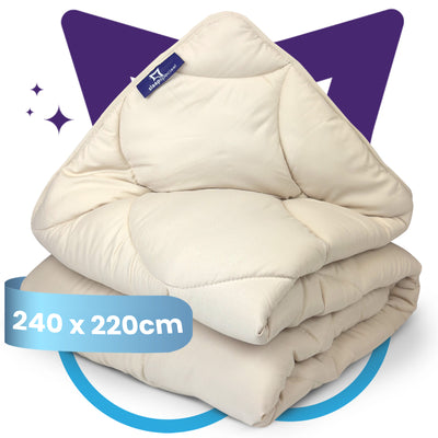 eazydekbed® – Beige – Hoesloos & Wasbaar – Voor het hele jaar