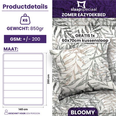 eazydekbed® - Zomerdekbed - Bloomy + GRATIS kussenslopen