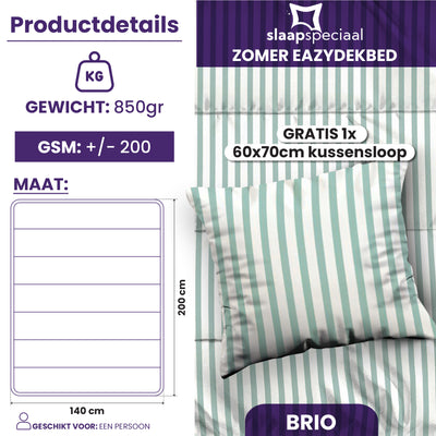eazydekbed® - Zomerdekbed - Brio + GRATIS kussenslopen