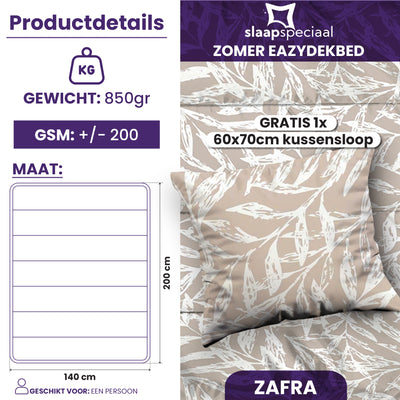 eazydekbed® - Zomerdekbed - Zafra + GRATIS kussenslopen