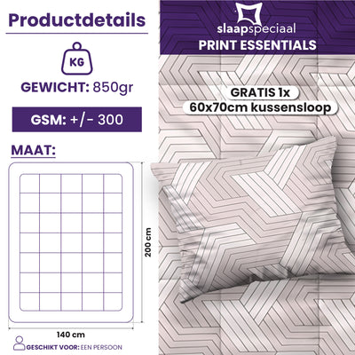 eazydekbed® - All-year - Geo Taupe + Kussenslopen