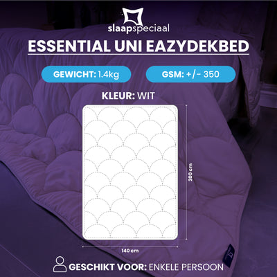 eazydekbed® – Wit – Hoesloos & Wasbaar – Voor het hele jaar