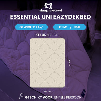 eazydekbed® – Beige – Hoesloos & Wasbaar – Voor het hele jaar