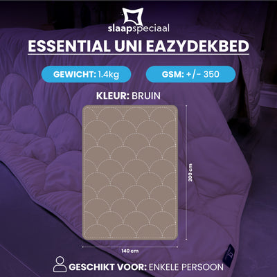 eazydekbed® – Bruin – Hoesloos & Wasbaar – Voor het hele jaar