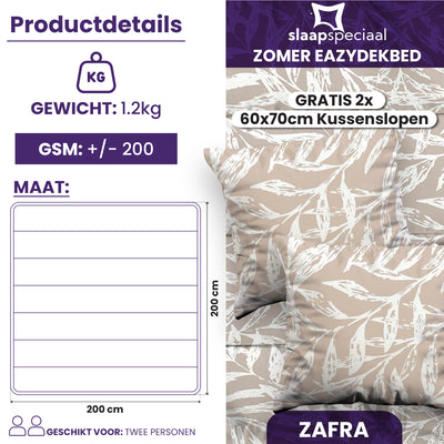 eazydekbed® - Zomerdekbed - Zafra + GRATIS kussenslopen