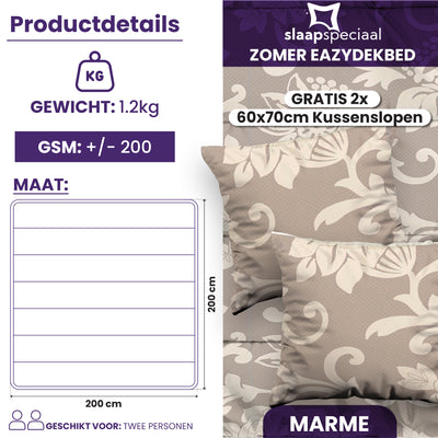 eazydekbed® - Zomerdekbed - Marme + GRATIS kussenslopen