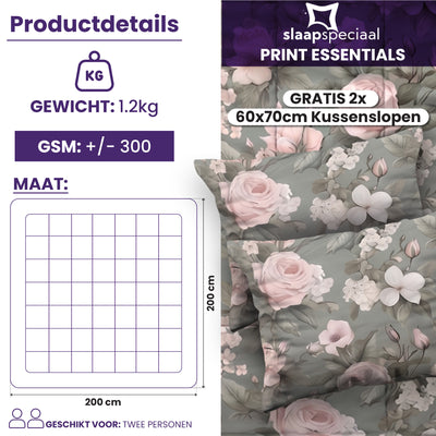 eazydekbed® - All-year - Romance Green + Kussenslopen