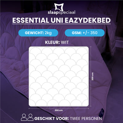 eazydekbed® – Wit – Hoesloos & Wasbaar – Voor het hele jaar
