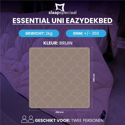 eazydekbed® – Bruin – Hoesloos & Wasbaar – Voor het hele jaar