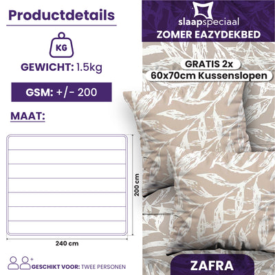 eazydekbed® - Zomerdekbed - Zafra + GRATIS kussenslopen