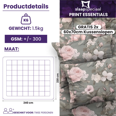 eazydekbed® - All-year - Romance Green + Kussenslopen