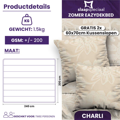 eazydekbed® - Zomerdekbed - Charli + GRATIS kussenslopen