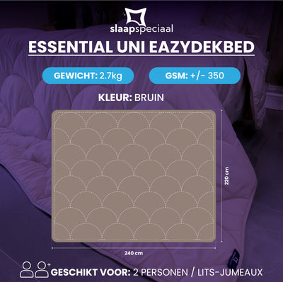 eazydekbed® – Bruin – Hoesloos & Wasbaar – Voor het hele jaar