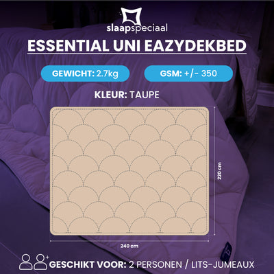 eazydekbed® – Beige – Bezuglos & Waschbar – Für das ganze Jahr